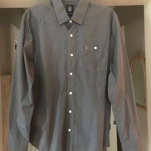 Volcom gray long sleeve button down